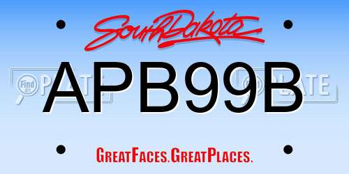 APB99B South Dakota License Plate