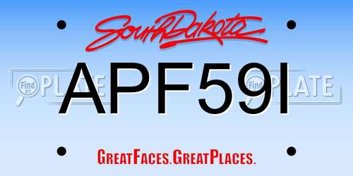 APF59I South Dakota License Plate