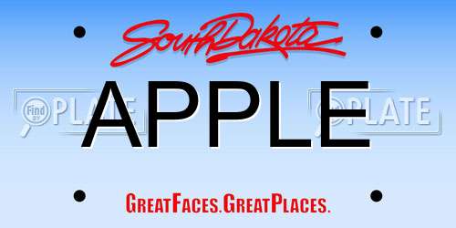 APPLE South Dakota License Plate