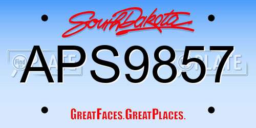 APS9857 South Dakota License Plate