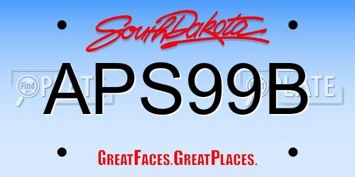APS99B South Dakota License Plate