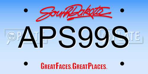 APS99S South Dakota License Plate
