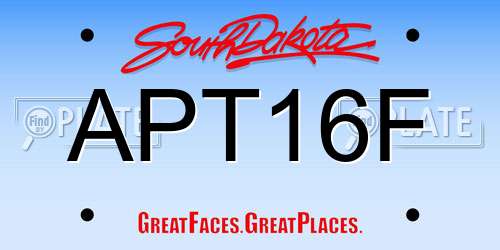 APT16F South Dakota License Plate