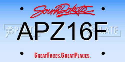 APZ16F South Dakota License Plate