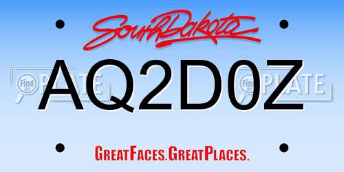 AQ2D0Z South Dakota License Plate