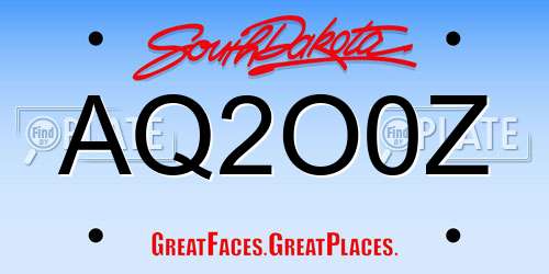 AQ2O0Z South Dakota License Plate