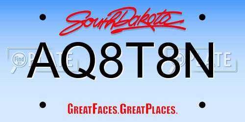 AQ8T8N South Dakota License Plate