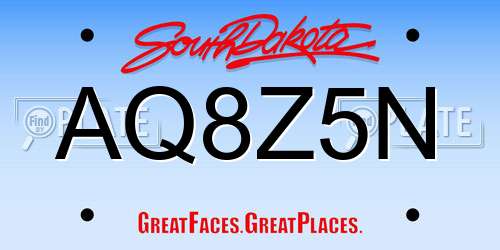AQ8Z5N South Dakota License Plate