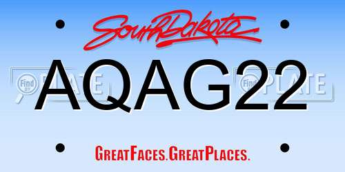AQAG22 South Dakota License Plate