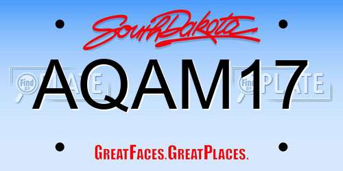 AQAM17 South Dakota License Plate