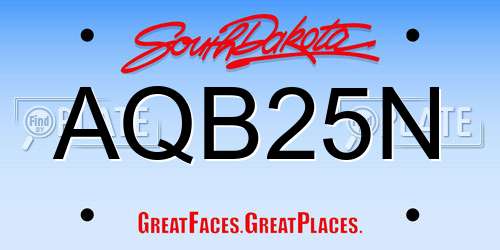 AQB25N South Dakota License Plate
