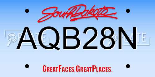 AQB28N South Dakota License Plate