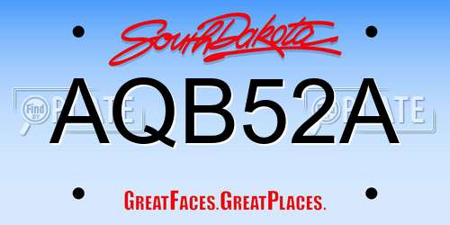 AQB52A South Dakota License Plate