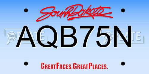 AQB75N South Dakota License Plate