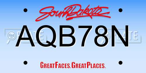 AQB78N South Dakota License Plate