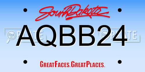 AQBB24 South Dakota License Plate