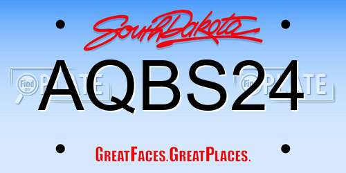 AQBS24 South Dakota License Plate