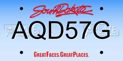 AQD57G South Dakota License Plate
