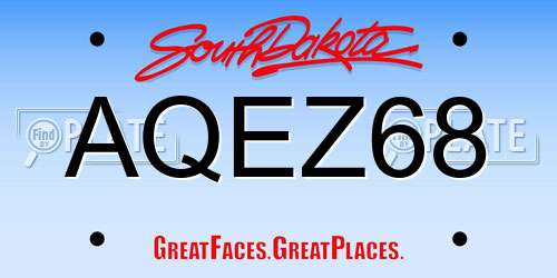 AQEZ68 South Dakota License Plate