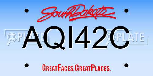 AQI42C South Dakota License Plate