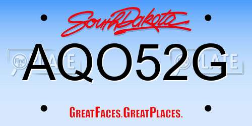 AQO52G South Dakota License Plate