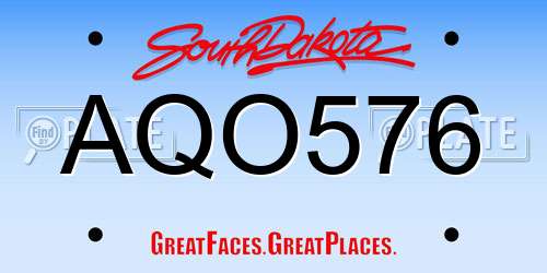 AQO576 South Dakota License Plate