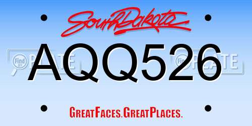 AQQ526 South Dakota License Plate