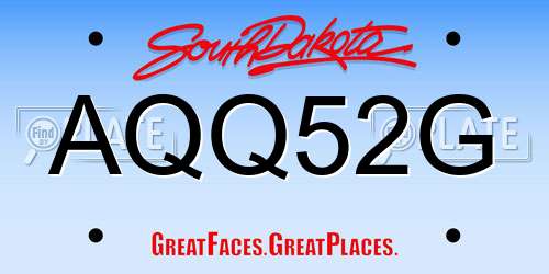 AQQ52G South Dakota License Plate