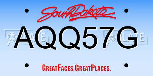 AQQ57G South Dakota License Plate