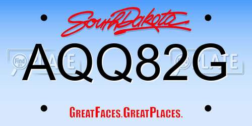 AQQ82G South Dakota License Plate