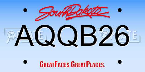 AQQB26 South Dakota License Plate