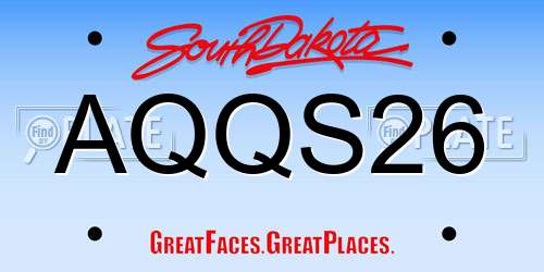 AQQS26 South Dakota License Plate