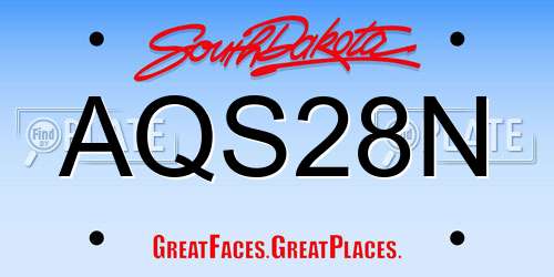 AQS28N South Dakota License Plate