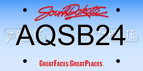 AQSB24 South Dakota License Plate