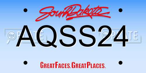 AQSS24 South Dakota License Plate