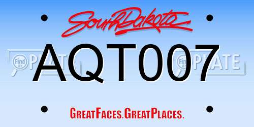 AQT007 South Dakota License Plate