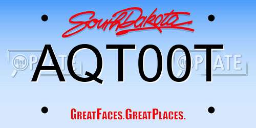 AQT00T South Dakota License Plate
