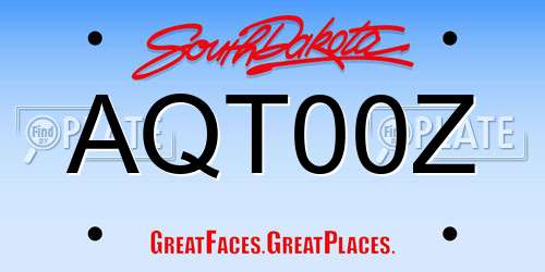 AQT00Z South Dakota License Plate