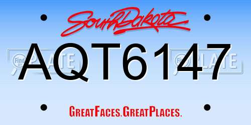 AQT6147 South Dakota License Plate