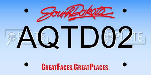 AQTD02 South Dakota License Plate