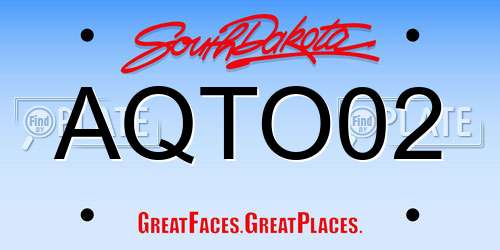 AQTO02 South Dakota License Plate