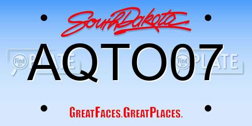 AQTO07 South Dakota License Plate