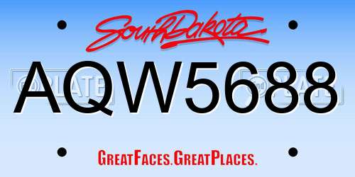 AQW5688 South Dakota License Plate