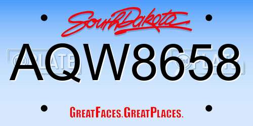AQW8658 South Dakota License Plate