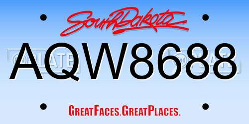AQW8688 South Dakota License Plate
