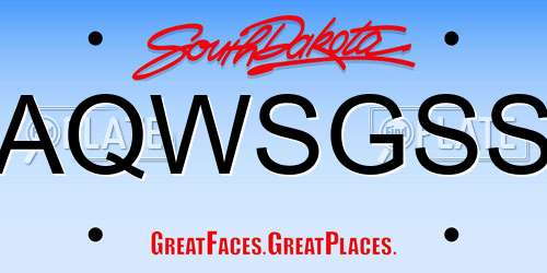 AQWSGSS South Dakota License Plate