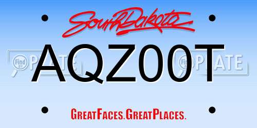 AQZ00T South Dakota License Plate