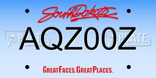 AQZ00Z South Dakota License Plate