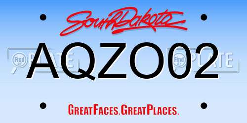 AQZO02 South Dakota License Plate