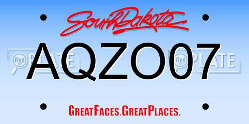 AQZO07 South Dakota License Plate
